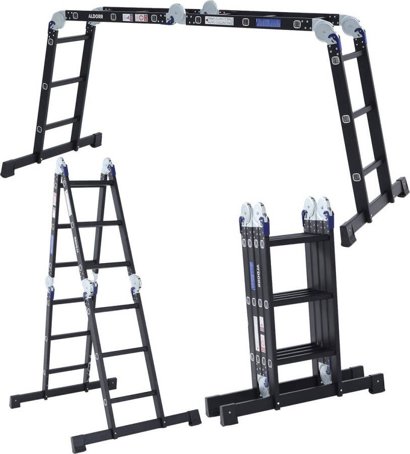 ALDORR Professional Vouwladder 4 x 3 treden met platform Aluminium 3 50 meter