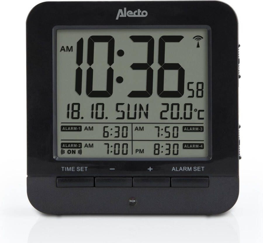 Alecto AK-20 Wekker met verlicht display weergave binnentemperatuur