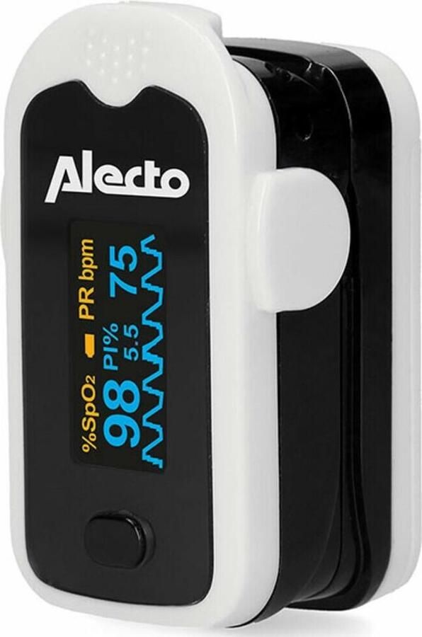Alecto ACS-31 -Saturatiemeter -Hartslagmeter Zuurstofpercentage -Bloed Zuurstofmeter -Oximeter -Zuustofgehalte -Vinger (Inclusief Opbergtas) -Batterijen
