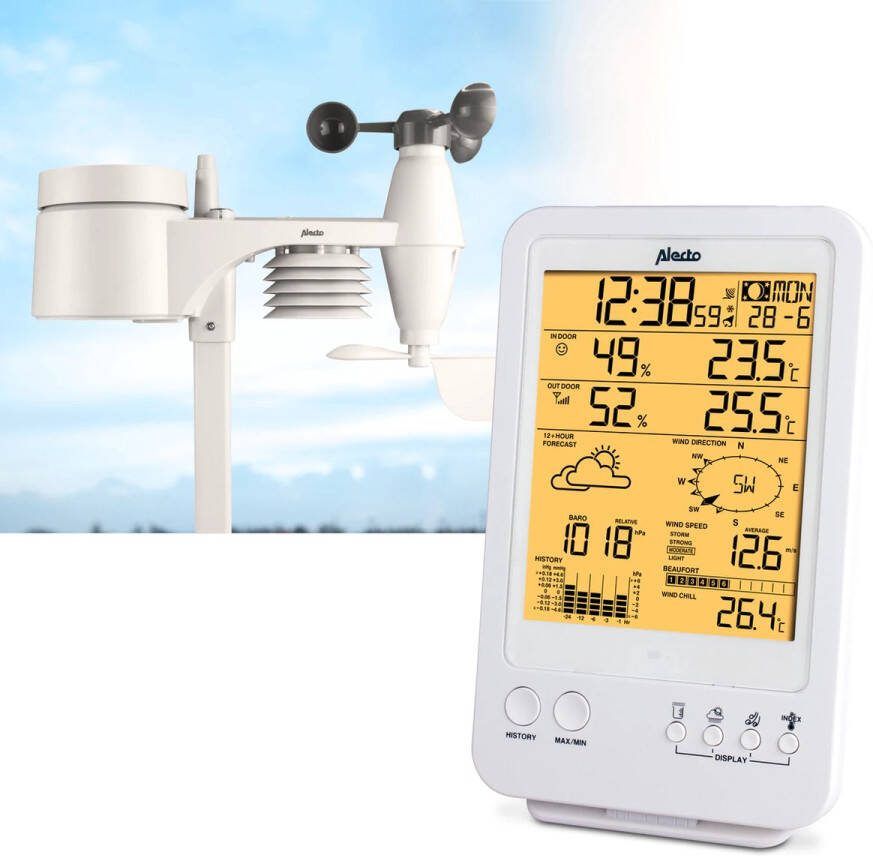 Alecto Professioneel weerstation Temperatuur Windsnelheid en regenval met buitenunit