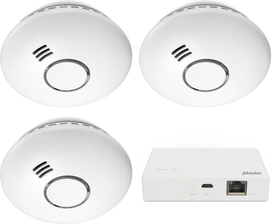 Alecto SMART-SMOKE10 Smart Zigbee Rookmelder 10 jaar sensor Voldoet aan Europese norm EN14604 3 stuks