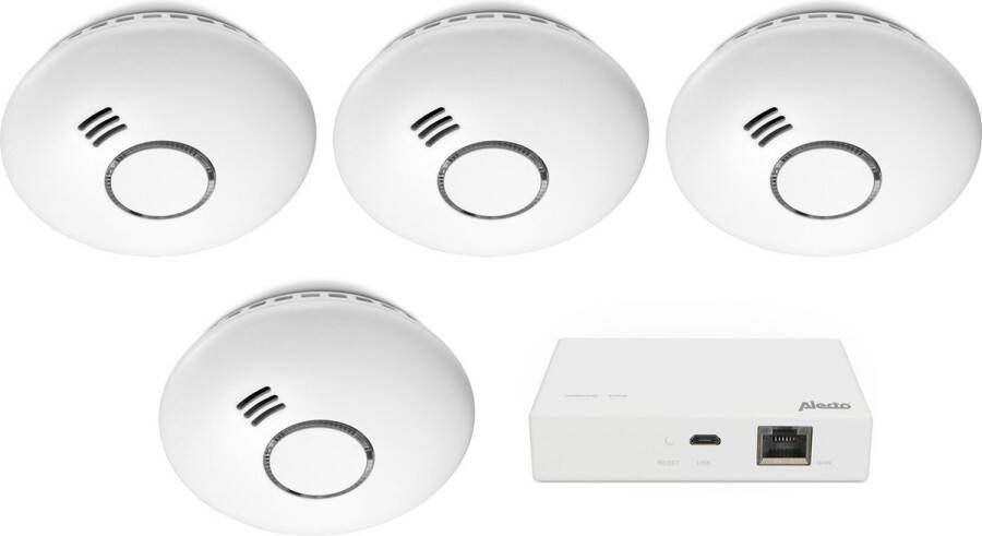 Alecto SMART-SMOKE10 Smart Zigbee Rookmelder 10 jaar sensor Voldoet aan Europese norm EN14604 4 stuks