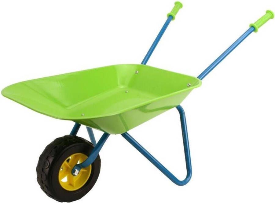 ALERT Groene kruiwagen van metaal 78 cm voor kinderen Buitenspeelgoed