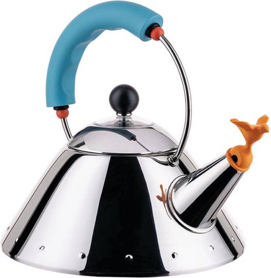 Alessi Fluitketel 9093 1 LAZ Licht Blauw 1 liter door Micheal Graves