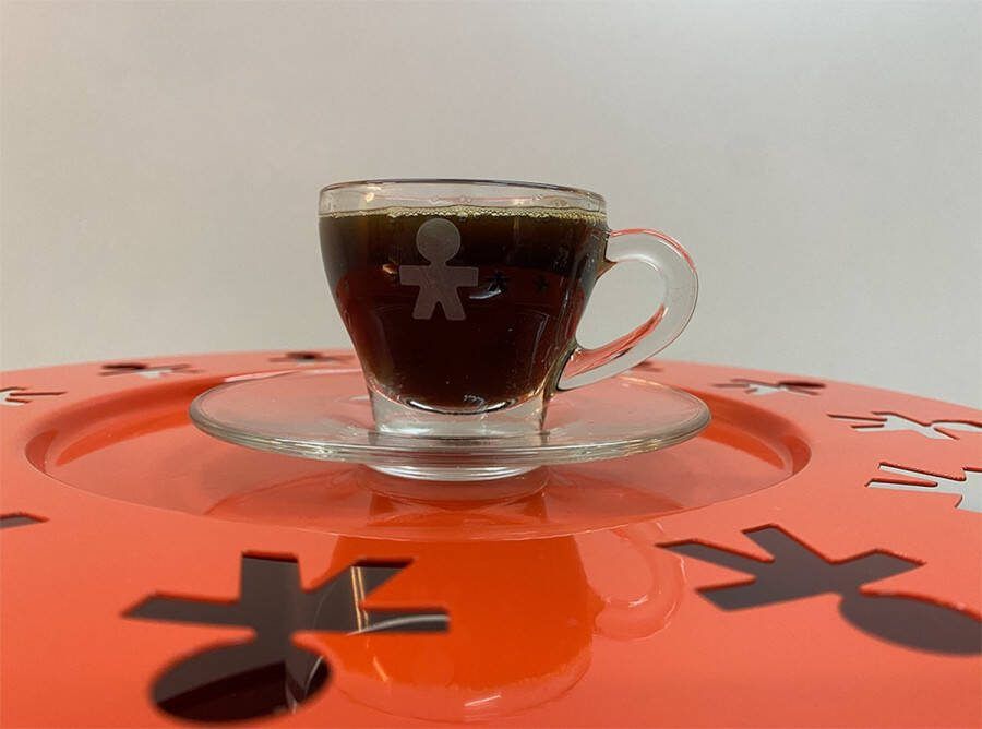 Alessi -Girotondo-Espressokop en schotels-4-Set Glas