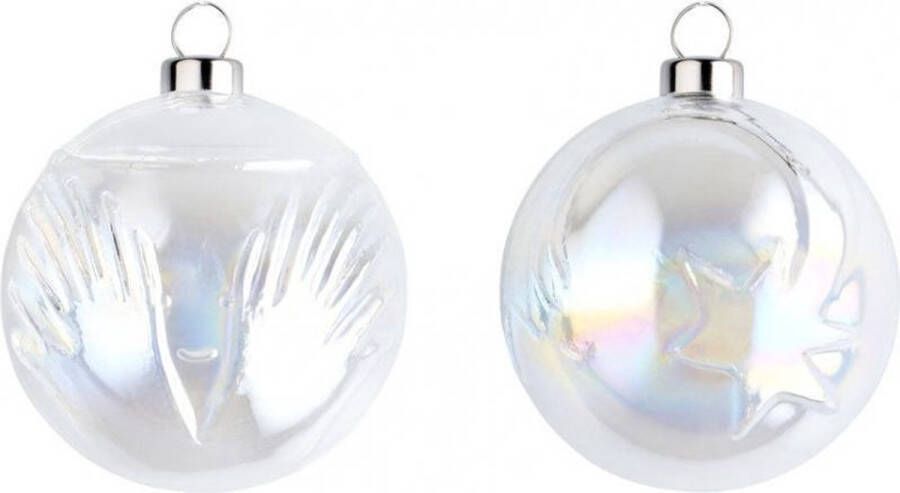 Alessi Kerstballenset 2 stuks Stella Cometa Angioletto glas transparant