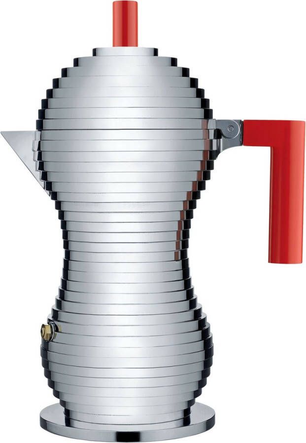 Alessi Percolator Pulcina MDL02 6 R Rood 6 kops door Michele De Lucchi