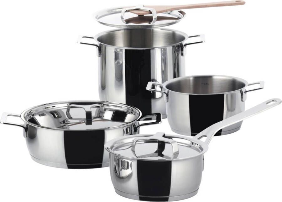 Alessi Pannenset Pots&Pans AJM100S7 4 delige set door Jasper Morrison