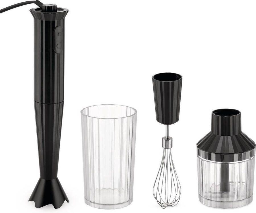Alessi Staafmixer Set Plissé Zwart Michele de Lucchi MDL10S B