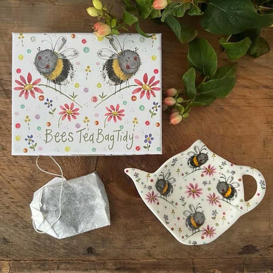 Alex Clark Art Alex Clark Tea Bag Bees ~ Theezakje schotel Bijen