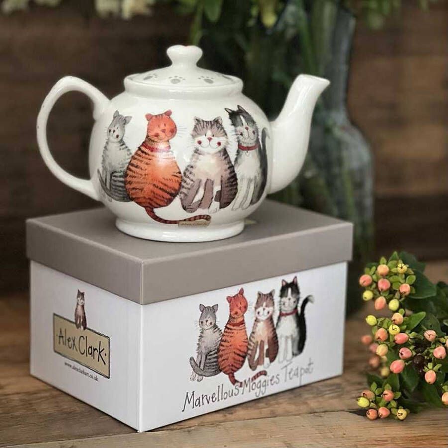 Alex Clark Art Alex Clark Teapot Marvellous Moggies ~ Theepot Katten