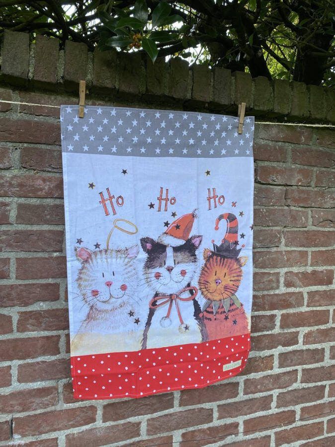 Alex Clark Art Alex Clark Theedoek Kerst Katten ~ Christmas Cats