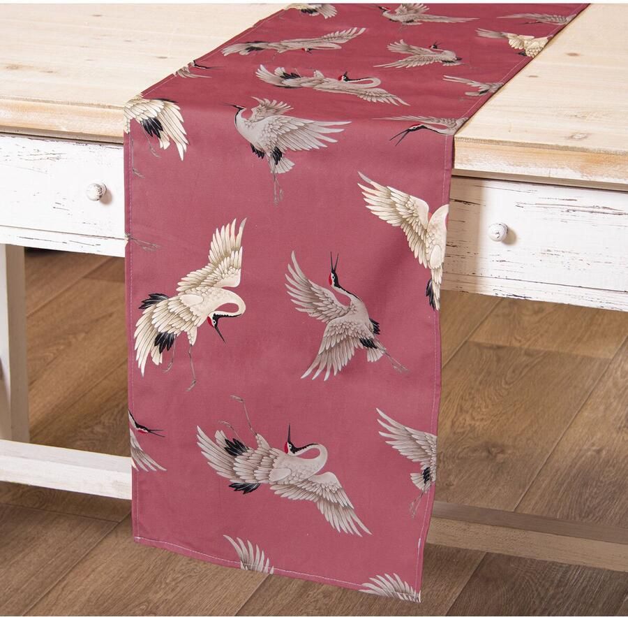 Alexandra House Living Tafelloper Roze Textiel 33 x 180 cm Katoen Reiger