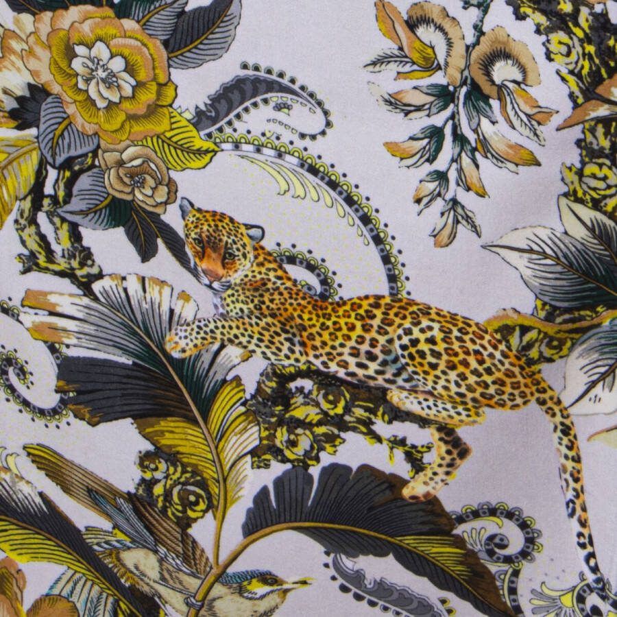 Alexandra House Living Tafelloper Geel Textiel 180 x 30 cm Fluweel Jungle