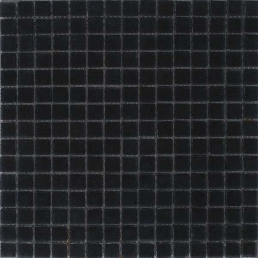 Alfa Mosaico Mozaiek Noche mat zwart glas 1 8x1 8x0 8 cm Zwart Prijs per 1 matje.