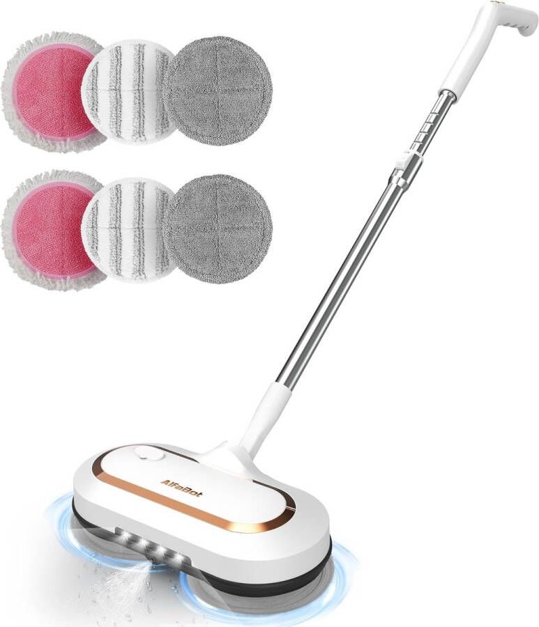 AlfaBot S2 Draadloze Elektrische Mop 400 ml Watertank 60 Minuten Looptijd LED-Licht en Sproeifunctie