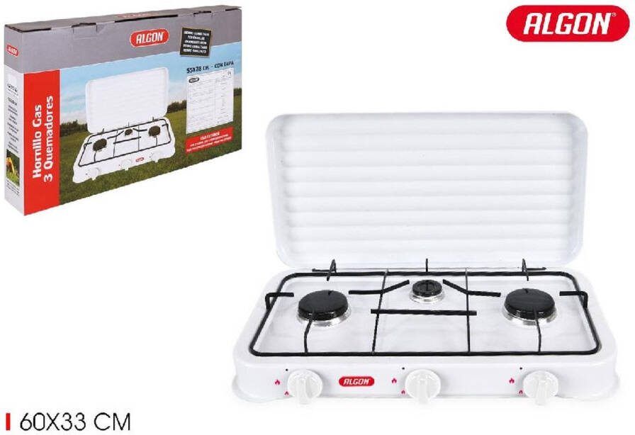 Algon WIT GASFORNUIS 3 BRANDERS (60 X 33 CM) Butaan