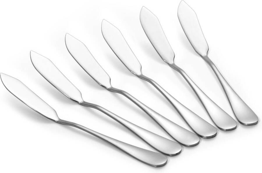 Alheco 6 botermesjes Smeermessen Kleine tapas mesjes RVS Zilver