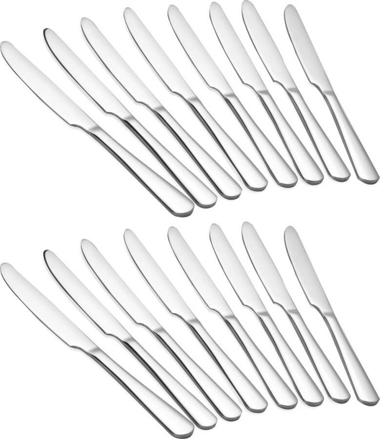 Alheco set van 16 tafelmessen Messen RVS 23cm Zilver