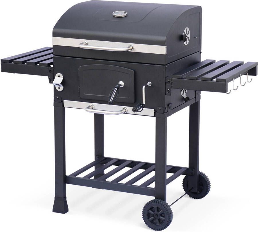 Alice's Garden Houtskool BBQ Bernard Smoker Verstelbare Houtskoolbak Zwart