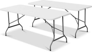 Alice's Garden Opvouwbare partytafel Set van 2 180x70cm kunststof wit