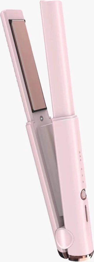 Aliliy Draadloze Stijltang Roze Cordless Straightener Pink Oplaadbare Stijltang Mini Stijltang 2 in 1 Stijltang en Krultang Cadeau!