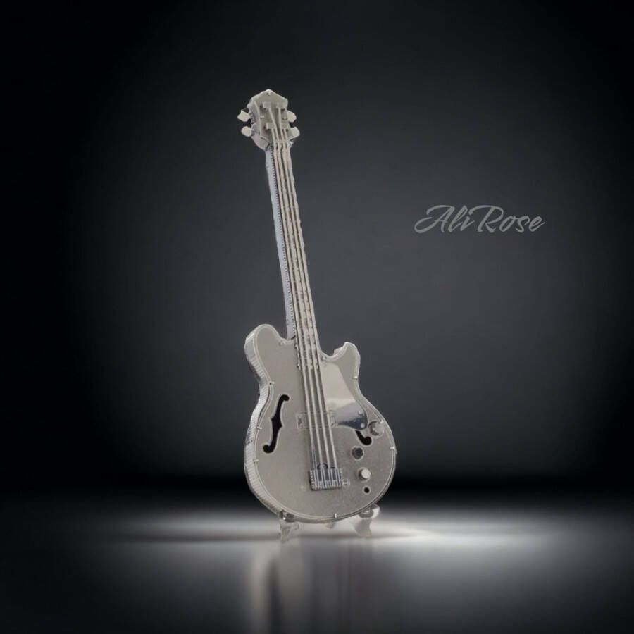 AliRose 3D Bouwmodel Metaal DIY Electric Bass Guitar Bouwset Modelbouw Muziekinstrument