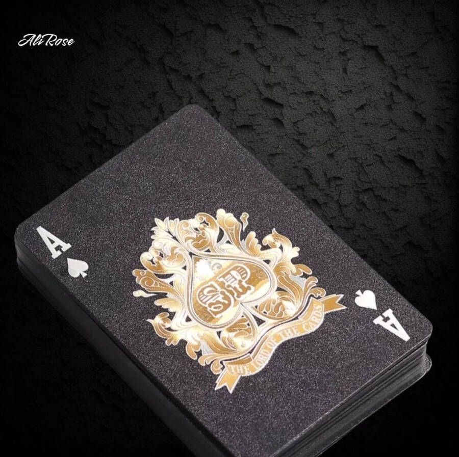 AliRose Pokerkaarten Black & Gold Waterresistant Luxe Pak Hoge Kwaliteit Garantie