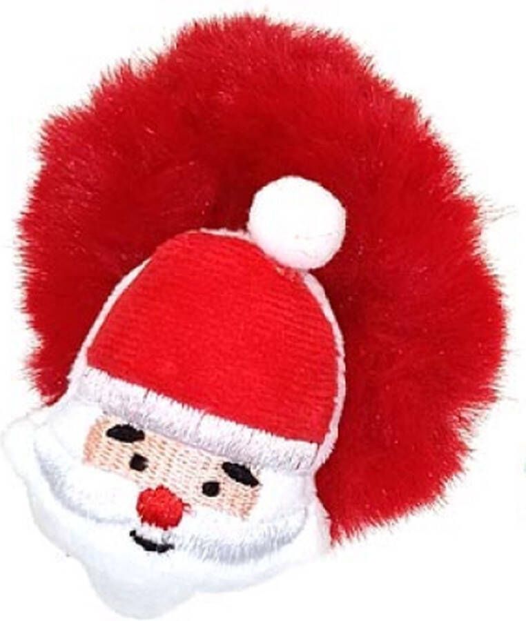 Alista Scrunchie met Kerstman Haarelastiek fluffy Haaraccessoires kerst Kerstcadeau Rood