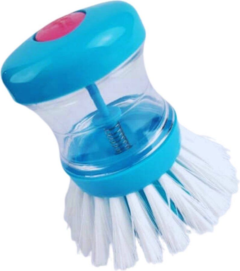 All Items 4 you Afwasborstel Zeepdispenser Mini Palm Borstel Afwas Keuken Scrub Borstels Potten Pannen Blauw