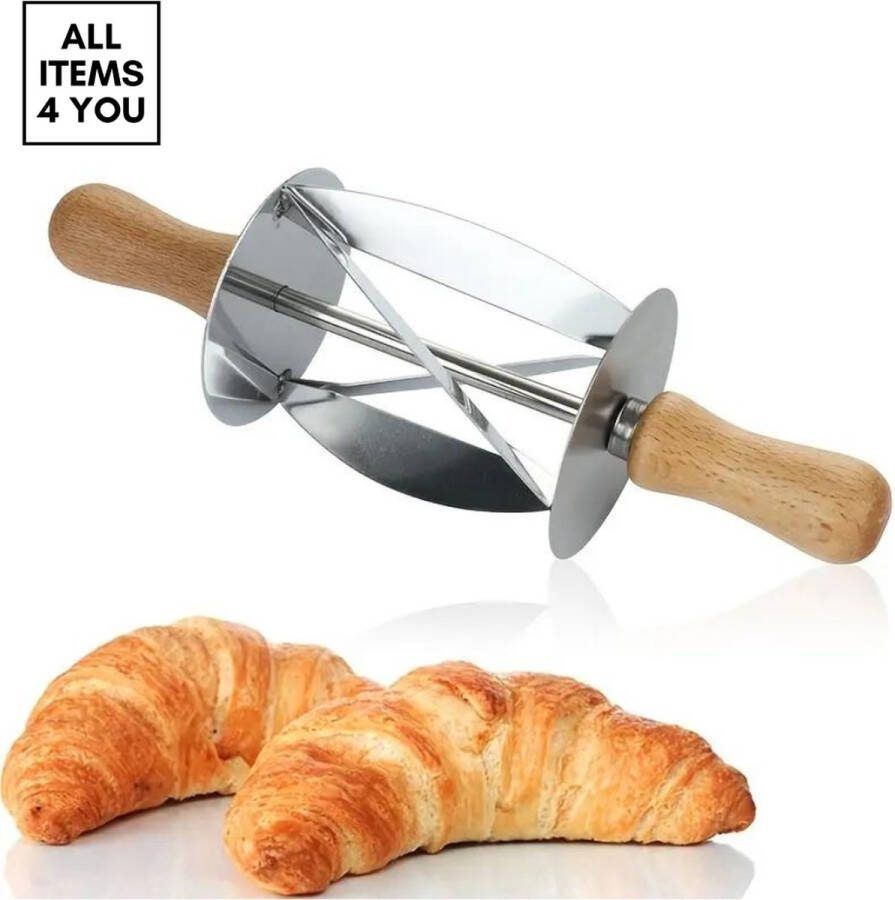 All Items 4 you Deegsnijder Driehoek Bakgereedschap Keukenhulp Deegroller Croissantjes Roestvrij Staal