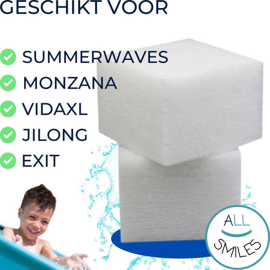 All Smiles Filter Blokken Zwembad Filter Geschikt Zwembadfilter voor Exit Jilong VidaXL Monzana of Summerwaves Zwembad Filter Cartridge Pomp Universeel Onderhoudsmiddel voor Filterpomp Herbruikbaar Zeer Groene Keuze!