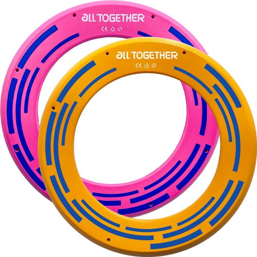 All Together 2x Frisbee Ring 25cm 1x Roze + 1x Oranje