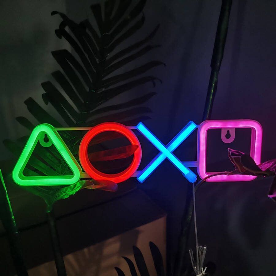 All4Better Game Controller Buttons Neon Lamp USB of Batterijen Neon Verlichting Neon Led Lamp Neon Wandlamp GamingHuis Wanddecoratie Licht