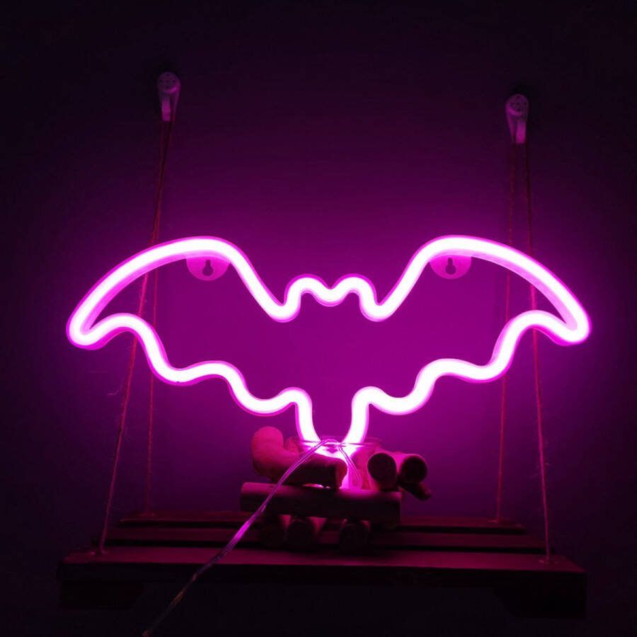 All4Better Knuppelvorm Batman Logo Neon Lamp USB of Batterijen Neon Verlichting Neon Led Lamp Neon Wandlamp GamingHuis Wanddecoratie Licht