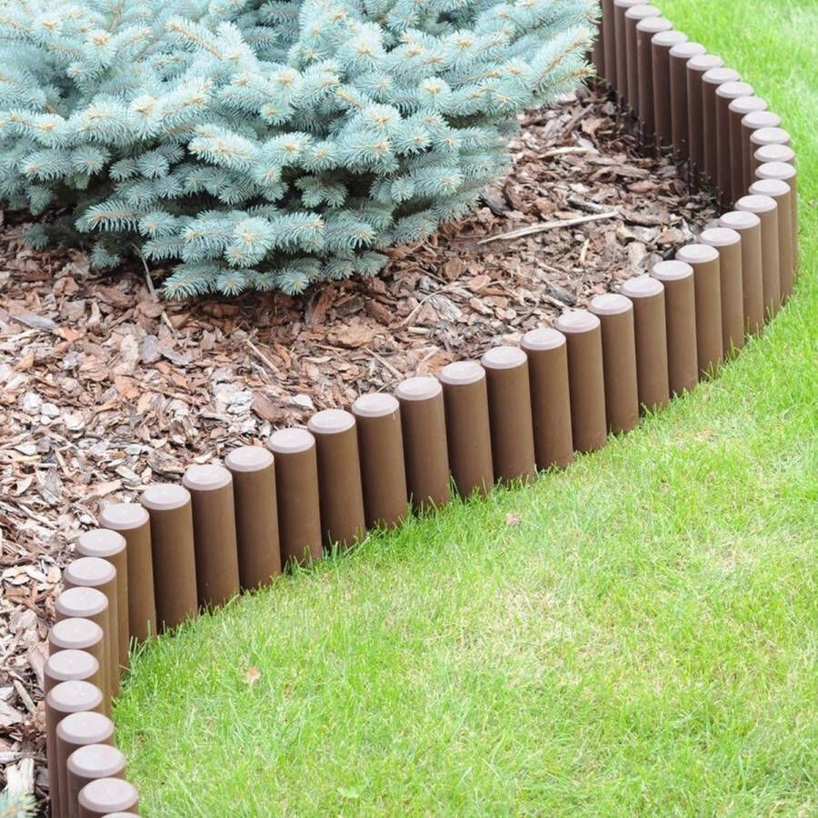 All4gard&home Hoogkwaliteit Gazonranden Tuin afboording-2.3 meter-Gazonrande- Garden Lawn Edge Border Palissade- Bruin of groen 10 stuks 2.30m