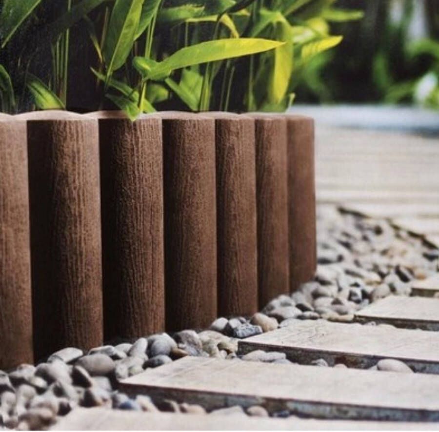 All4gard&home Hoogkwaliteit Gazonranden Tuin afboording-2.3 meter-Gazonrande- Garden Lawn Edge Border Palissade- Bruin of groen 10 stuks 2.30m