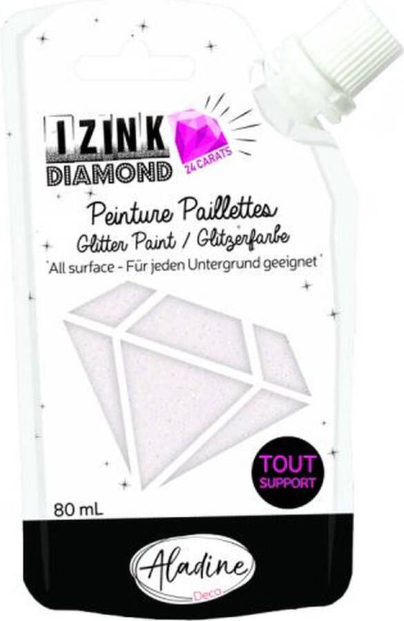 Alladine IZINK Diamond glitterverf pasta 24 karaat- 80 ml parelmoer