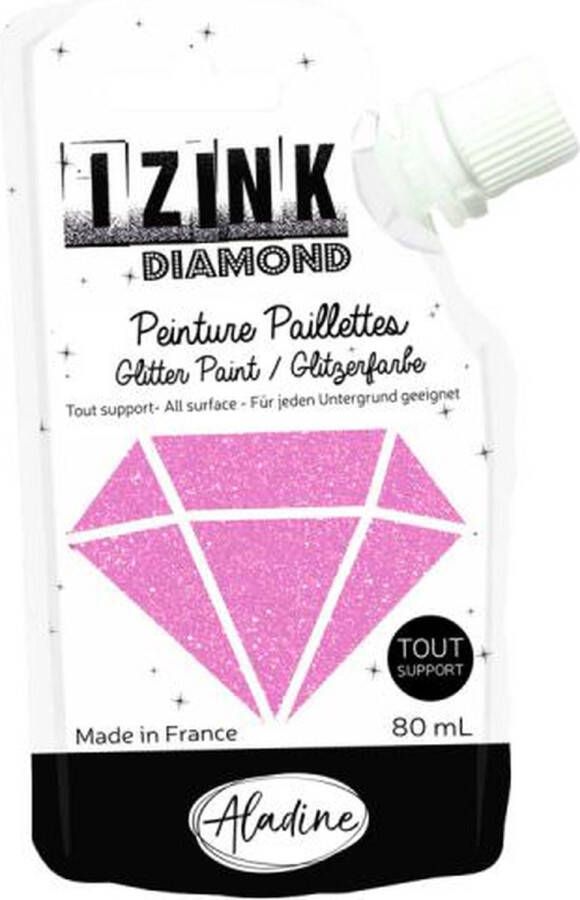 Alladine IZINK Diamond glitterverf pasta 80 ml babyroze