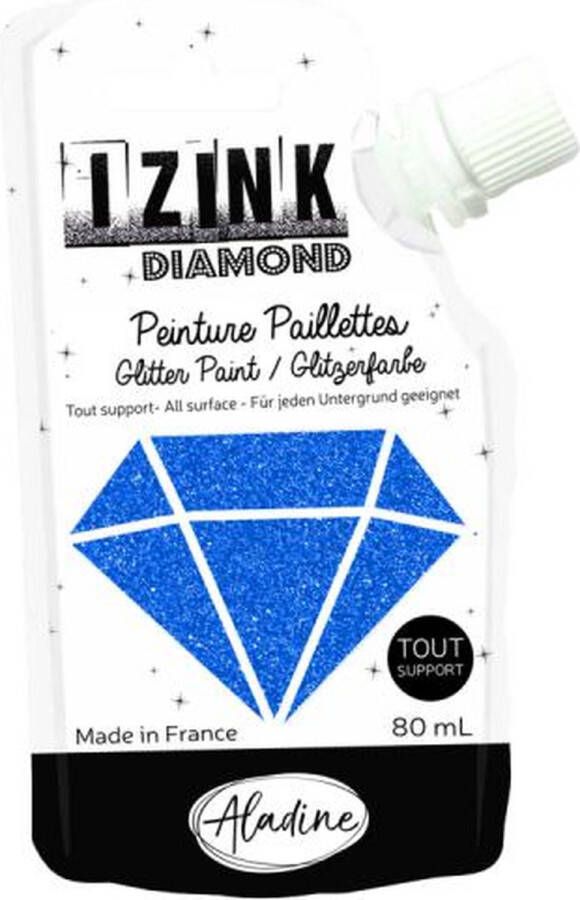 Alladine IZINK Diamond glitterverf pasta 80 ml blauw