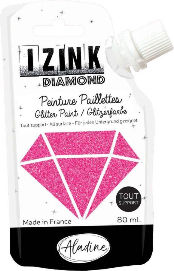 Aladine IZINK Diamond glitterverf pasta 80 ml fuchsia