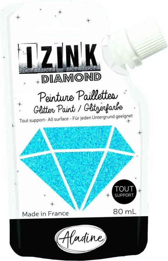 Alladine IZINK Diamond glitterverf pasta 80 ml hemelsblauw