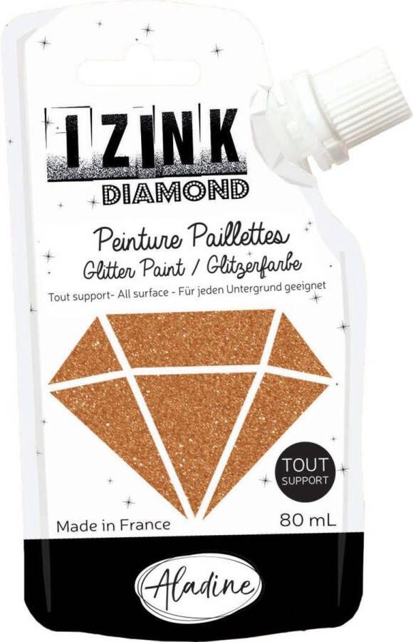 Alladine IZINK Diamond glitterverf pasta 80 ml koper