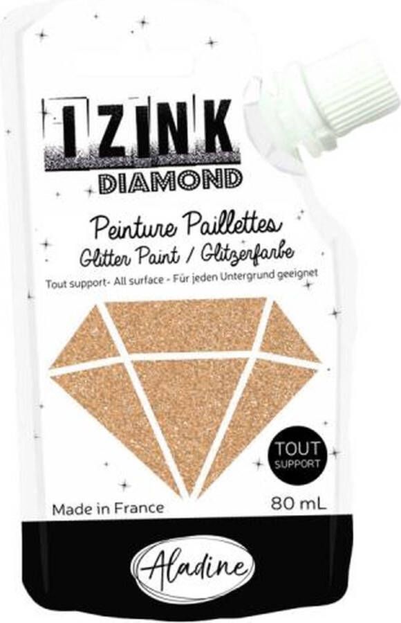 Alladine IZINK Diamond glitterverf pasta 80 ml lichtgoud