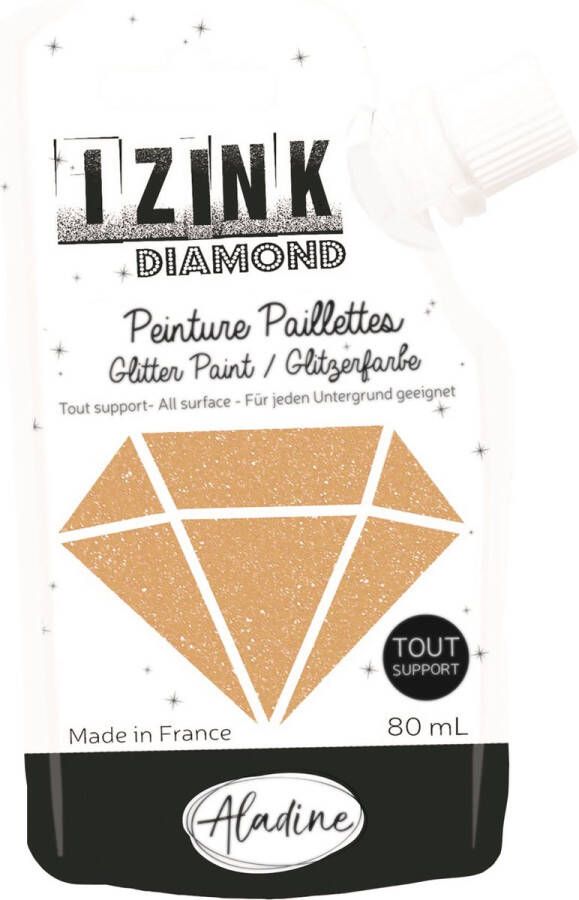 Alladine IZINK Diamond glitterverf pasta 80 ml lichtgoud