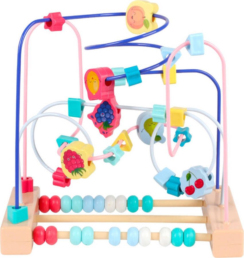 Allerion Houten Kralenspiraal – Fruit Thema – Educatief Speelgoed – Voor Jongens en Meisjes – STEM Speelgoed