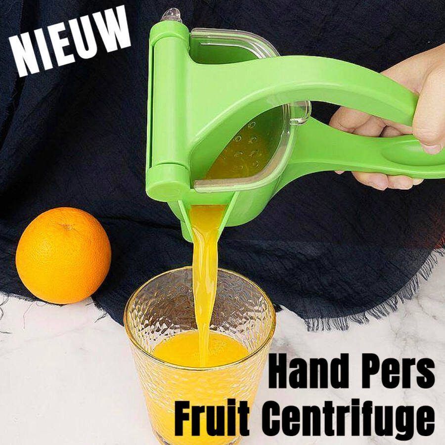 Allernieuwste.nl Handmatige Fruitpers Citruspers Sapcentrifuge Handpers Juicer Eenvoudig Handmatig Handontwerp Multifunctioneel Stevig Kunststof Groen