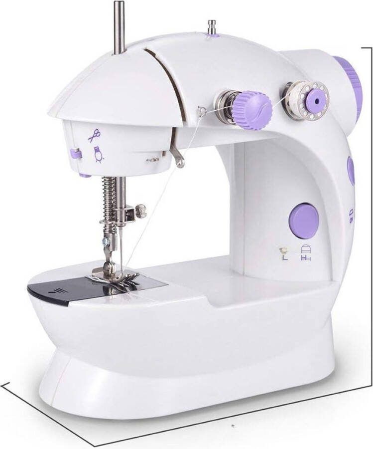 ALLGoods. ALLGoods Kindernaaimachine – Naaimachine voor Kinderen met 2 Snelheden – Mini Naaimachine met Vele Accessoires – Wit Paars