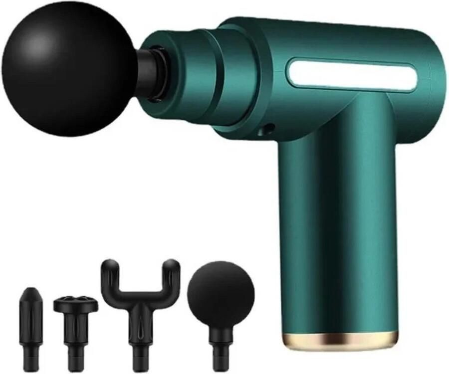 ALLGoods. Massage Gun Professioneel – Massagepistool met LED-Scherm Mini Massage Gun – Mulitfunctioneel Massage Apparaat – Makkelijk te Gebruiken – Meerdere Intensiteitsniveaus- Groen