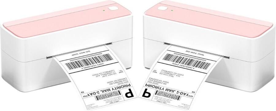 ALLGoods Thermische Labelmaker met 1 Rol Starter Tape – Label Maker met Bluetooth – Thermische Labelprinter – Ondersteuning voor Telefoon en PC – Hoge Snelheid – Roze
